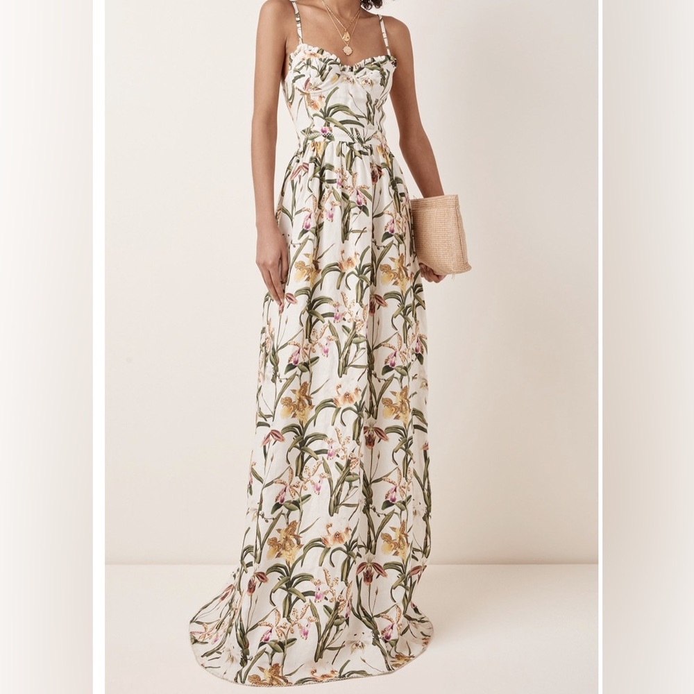 Agua by Agua Bendita Aracia Linen Maxi Dress Size Xs